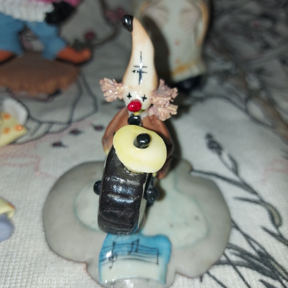 Clown lot glass and porcelain one had a bell accordion vintage collectibles - Picture 4 of 4